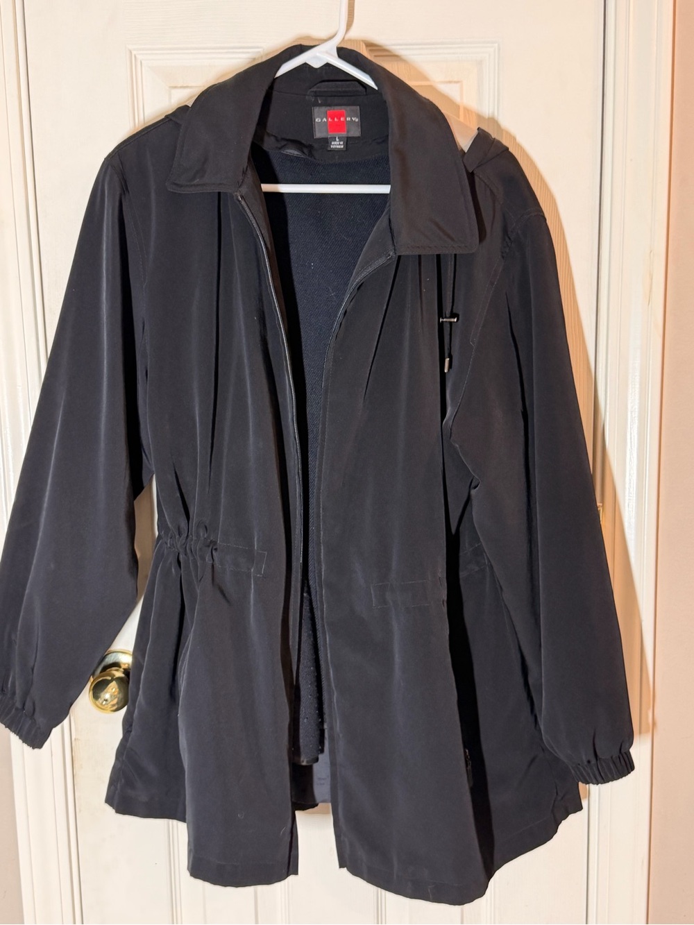 Gallery Black Women's Trench Coat with Zip